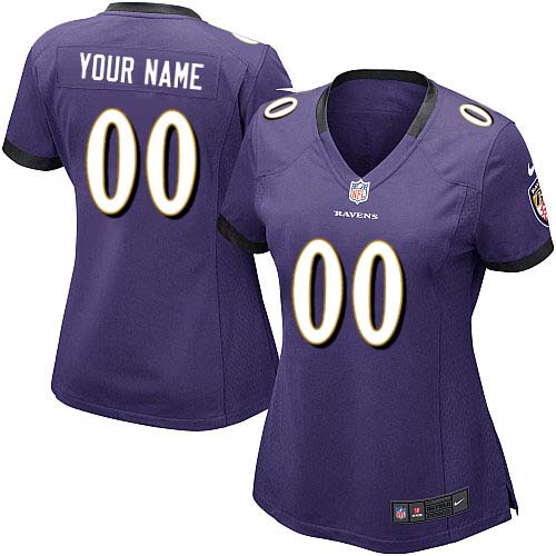 Nike Baltimore Ravens Customized Purple Stitched Women's NFL Jersey - Click Image to Close